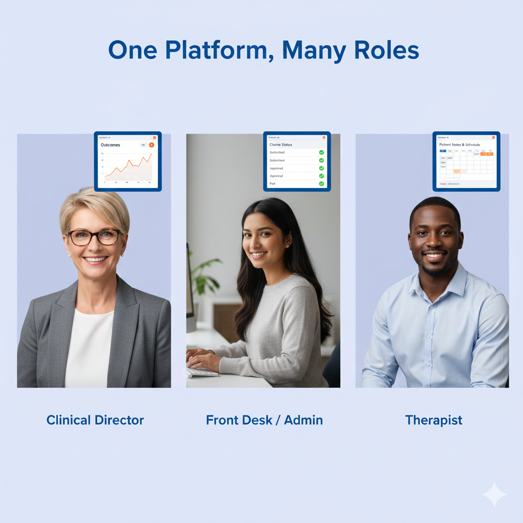 One platform with multiple roles for group practices